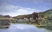 Camille Pissarro First Nepali Weiye Marx and Engels river bank oil painting reproduction